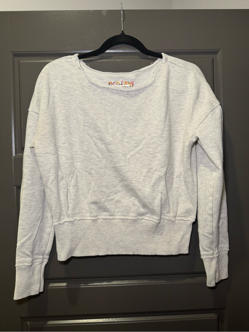 Anthropologie Light Gray Crewneck Pullover Sweatshirt